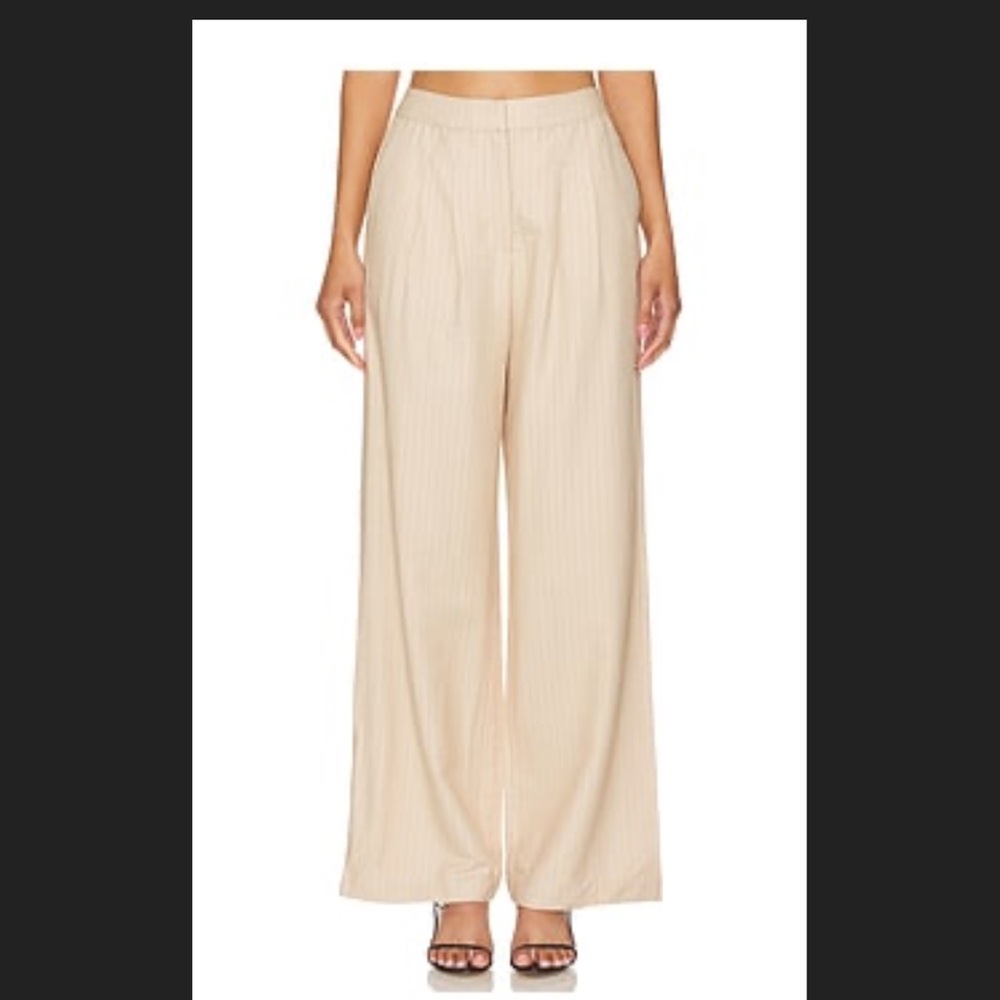 WeWoreWhat Elegant Beige Wide-Leg Tailored Pants - Size 2 NWT